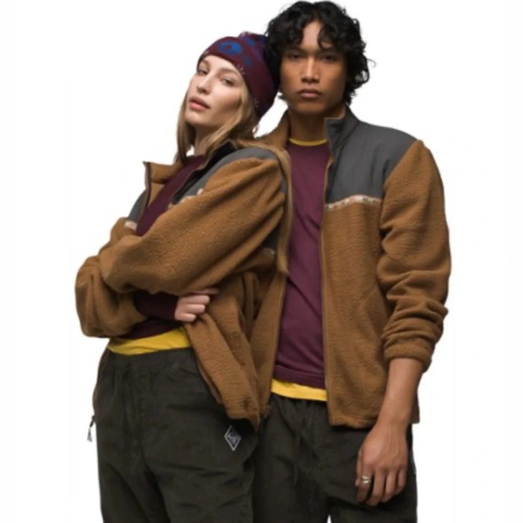 NWT Prana Hurricane Full Zip Fleece Jacket Sepia Brown - Picture 1 of 10